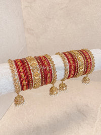 Roshni Luxury Bangle Set - Maroon - SOKORA JEWELSRoshni Luxury Bangle Set - MaroonBANGLES