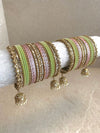 Roshni Luxury Pastel Bangle Set - 3 Colour Options - SOKORA JEWELSRoshni Luxury Pastel Bangle Set - 3 Colour OptionsBANGLES