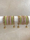 Roshni Luxury Pastel Bangle Set - 3 Colour Options - SOKORA JEWELSRoshni Luxury Pastel Bangle Set - 3 Colour OptionsBANGLES