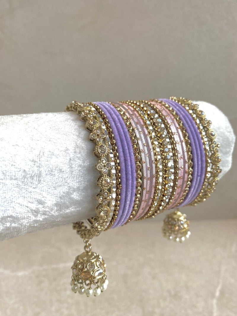 Roshni Luxury Pastel Bangle Set - 3 Colour Options - SOKORA JEWELSRoshni Luxury Pastel Bangle Set - 3 Colour OptionsBANGLES