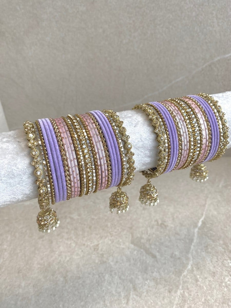 Roshni Luxury Pastel Bangle Set - 3 Colour Options - SOKORA JEWELSRoshni Luxury Pastel Bangle Set - 3 Colour OptionsBANGLES