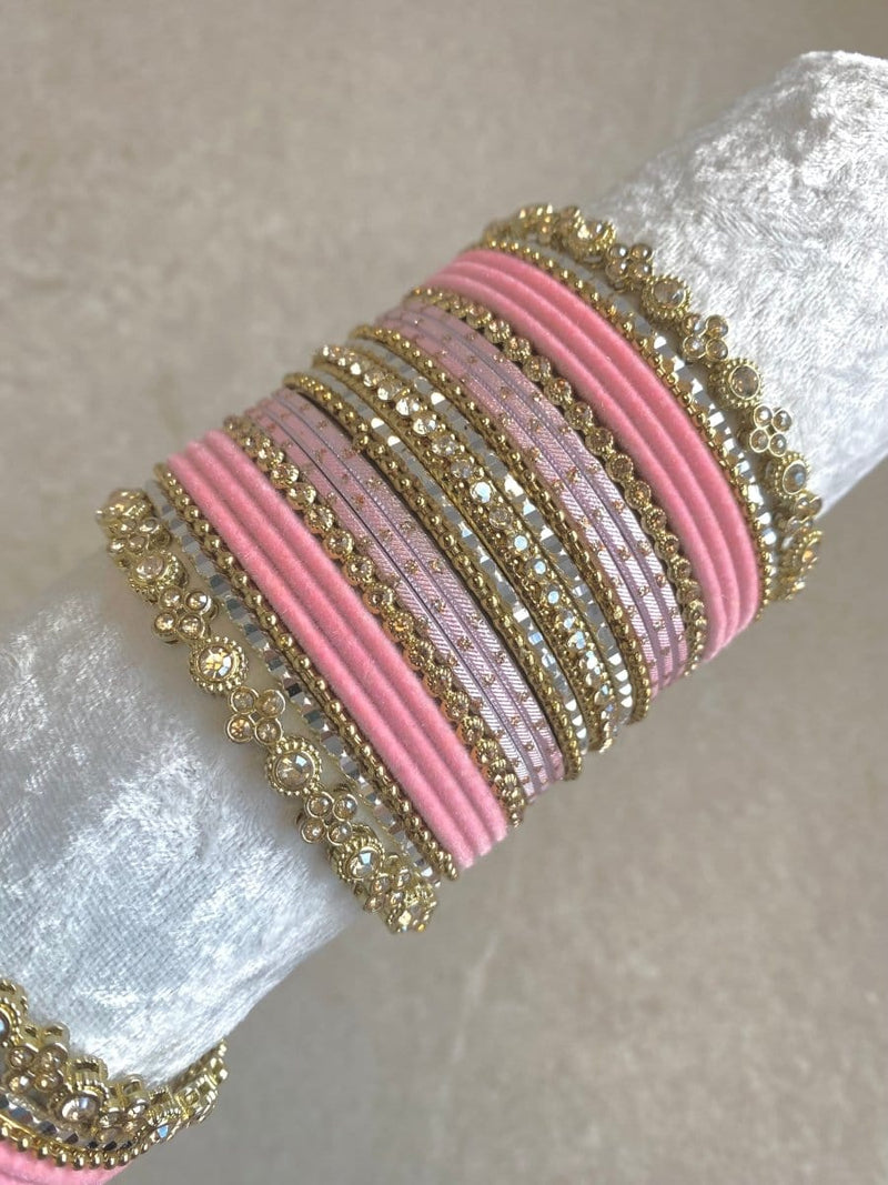 Roshni Luxury Pastel Bangle Set - 3 Colour Options - SOKORA JEWELSRoshni Luxury Pastel Bangle Set - 3 Colour OptionsBANGLES