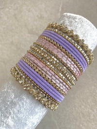 Roshni Luxury Pastel Bangle Set - 3 Colour Options - SOKORA JEWELSRoshni Luxury Pastel Bangle Set - 3 Colour OptionsBANGLES
