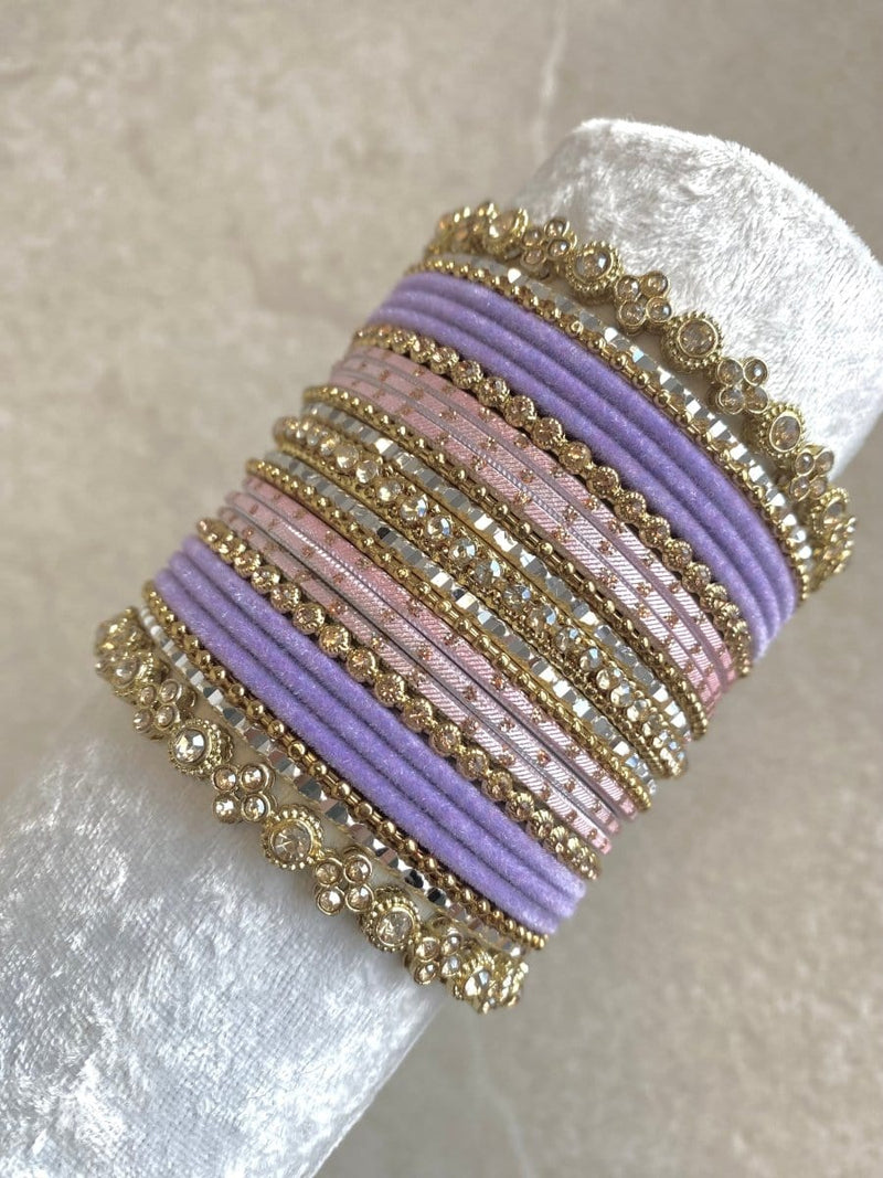 Roshni Luxury Pastel Bangle Set - 3 Colour Options - SOKORA JEWELSRoshni Luxury Pastel Bangle Set - 3 Colour OptionsBANGLES