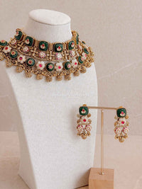 Royal Emerald & Ruby Kundan Heritage Choker Set - SOKORA JEWELSRoyal Emerald & Ruby Kundan Heritage Choker Set