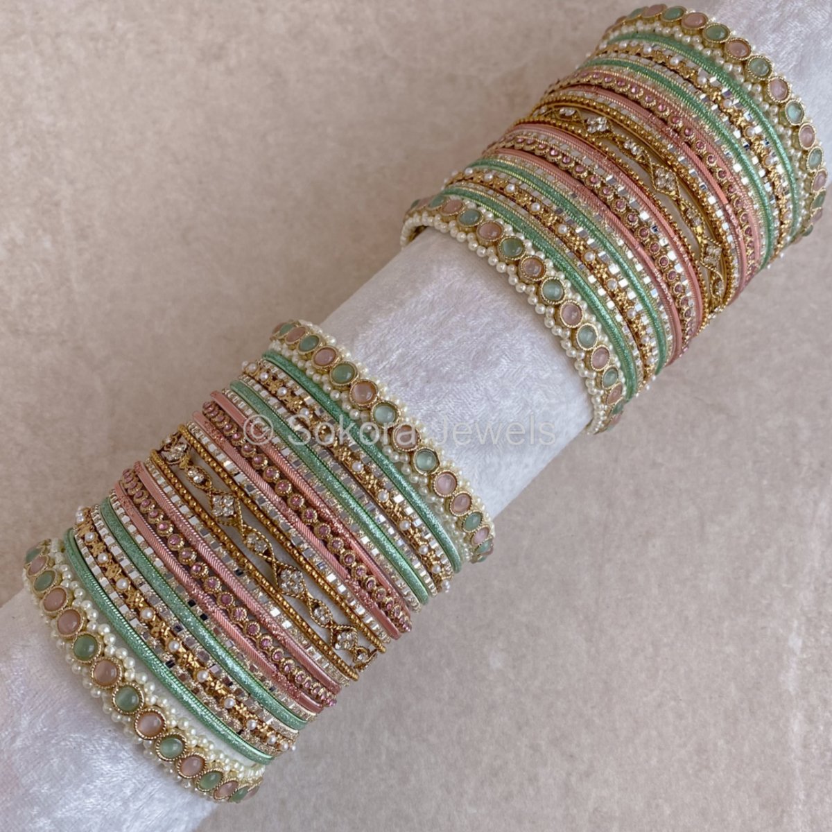 Rubal: Luxury Pastels Bangle Set - SOKORA JEWELSRubal: Luxury Pastels Bangle SetBANGLES