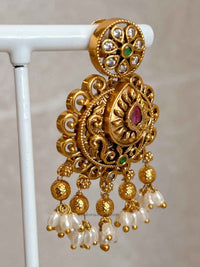Ruby and Green Pendant Necklace Set - SOKORA JEWELSRuby and Green Pendant Necklace Set