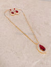 Ruby Drop Diamante Set - Gold/Clear - SOKORA JEWELSRuby Drop Diamante Set - Gold/ClearNECKLACE SETS