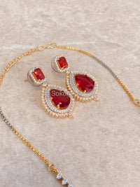 Ruby Drop Diamante Set - Gold/Clear - SOKORA JEWELSRuby Drop Diamante Set - Gold/ClearNECKLACE SETS