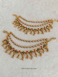 Ruby & Green Earring chains - SOKORA JEWELSRuby & Green Earring chainsEARRINGS