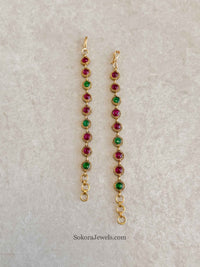 Ruby & Green Earring Chains - SOKORA JEWELSRuby & Green Earring ChainsEARRINGS