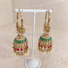 Ruby Green Jhumka Hoops - SOKORA JEWELSRuby Green Jhumka Hoops