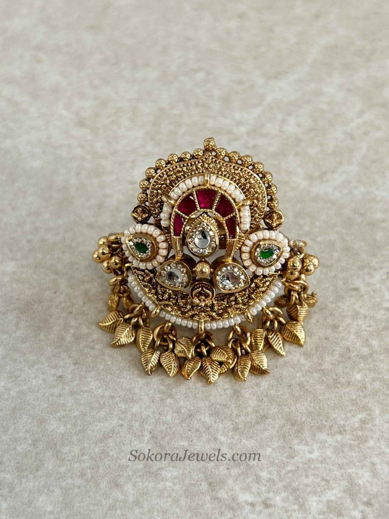 Ruby Green Kashmiri Kundan Ring - SOKORA JEWELSRuby Green Kashmiri Kundan RingRING