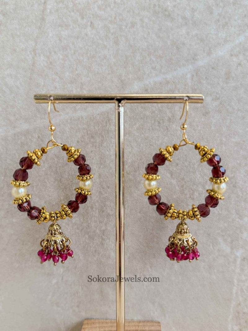 Ruby Jhumka Hoops - SOKORA JEWELSRuby Jhumka Hoops