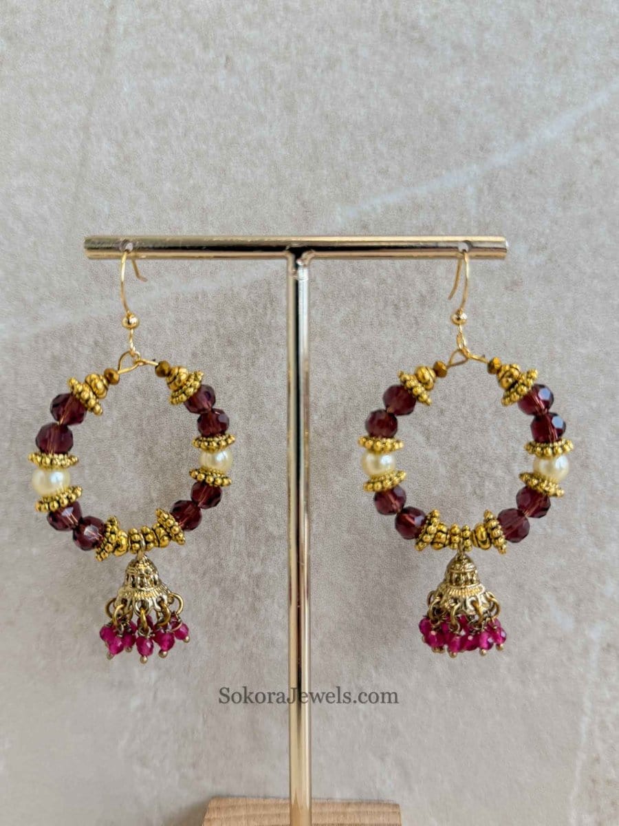 Ruby Jhumka Hoops - SOKORA JEWELSRuby Jhumka Hoops