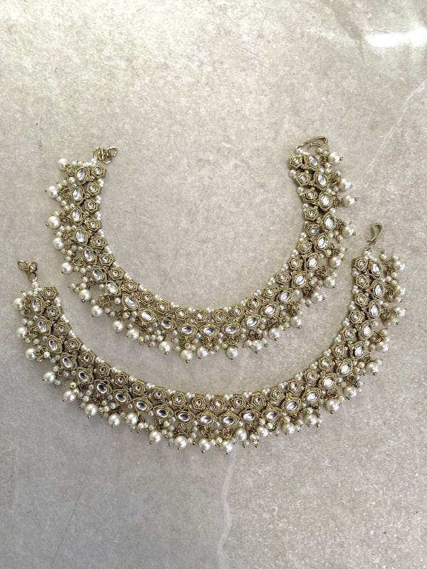 Rujia Kundan Anklets - SOKORA JEWELSRujia Kundan Anklets