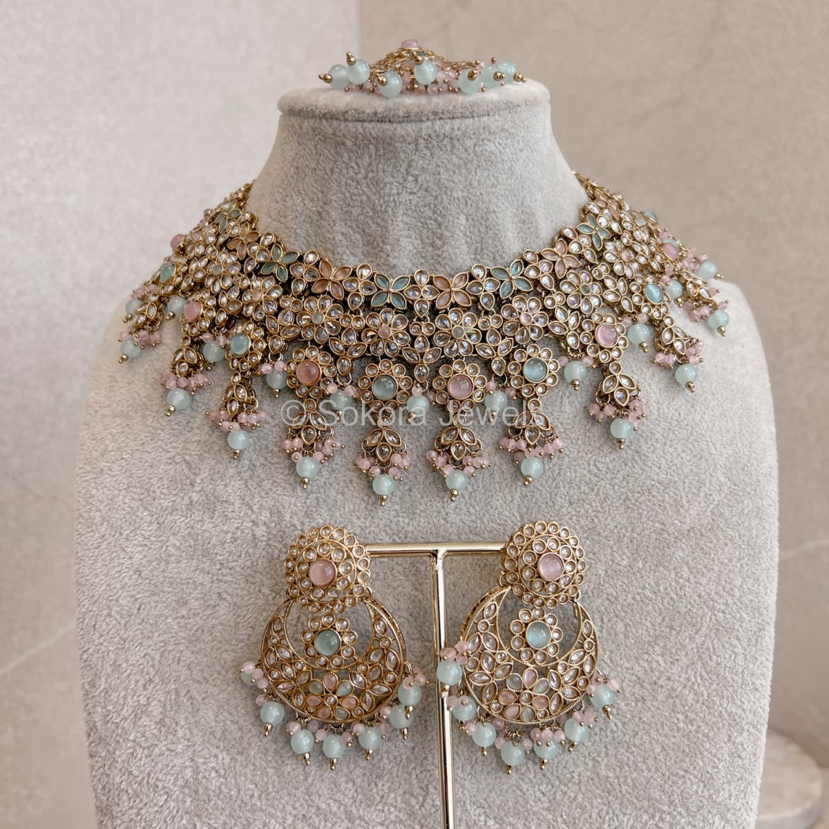 Rupa Necklace set - Pastels - SOKORA JEWELSRupa Necklace set - Pastels