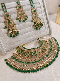 Rupi Bridal Choker set in Green - SOKORA JEWELSRupi Bridal Choker set in Green