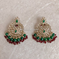 Saba Earrings - Maroon + Green - SOKORA JEWELSSaba Earrings - Maroon + Green