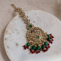 Saba Tikka - Maroon/Green - SOKORA JEWELSSaba Tikka - Maroon/Green