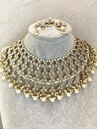 Sabina Necklace Set - Clear Crystal - SOKORA JEWELSSabina Necklace Set - Clear CrystalChoker Sets