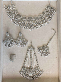 Sahar American Diamond Bridal Jewellery Set with Jhumar & Ring - SOKORA JEWELSSahar American Diamond Bridal Jewellery Set with Jhumar & Ring