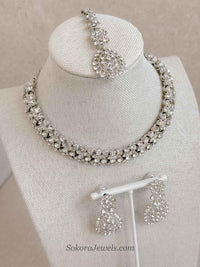 Saira Small Silver Necklace Set - SOKORA JEWELSSaira Small Silver Necklace SetNECKLACE SETS