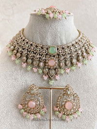 Sarb Antique Gold Necklace sets - SOKORA JEWELSSarb Antique Gold Necklace sets