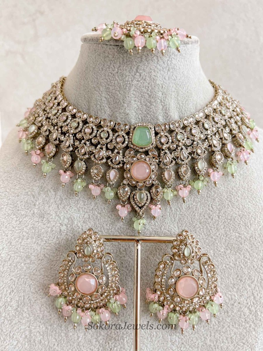 Sarb Antique Gold Necklace sets - SOKORA JEWELSSarb Antique Gold Necklace sets