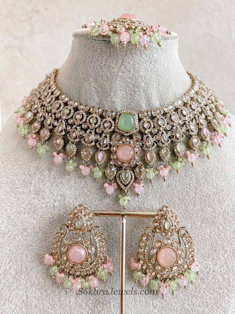 Sarb Antique Gold Necklace sets - SOKORA JEWELSSarb Antique Gold Necklace sets