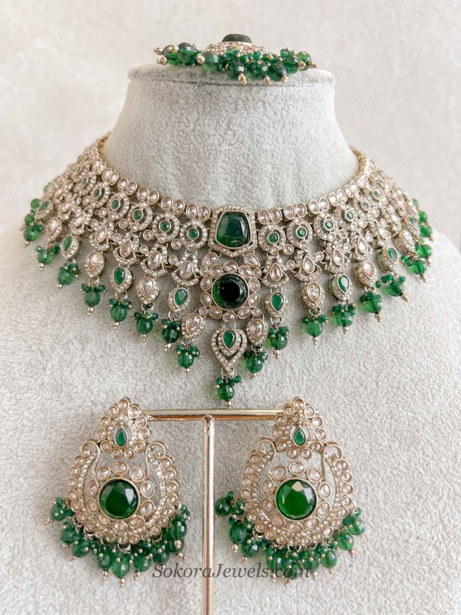 Sarb Antique Gold Necklace sets - SOKORA JEWELSSarb Antique Gold Necklace sets