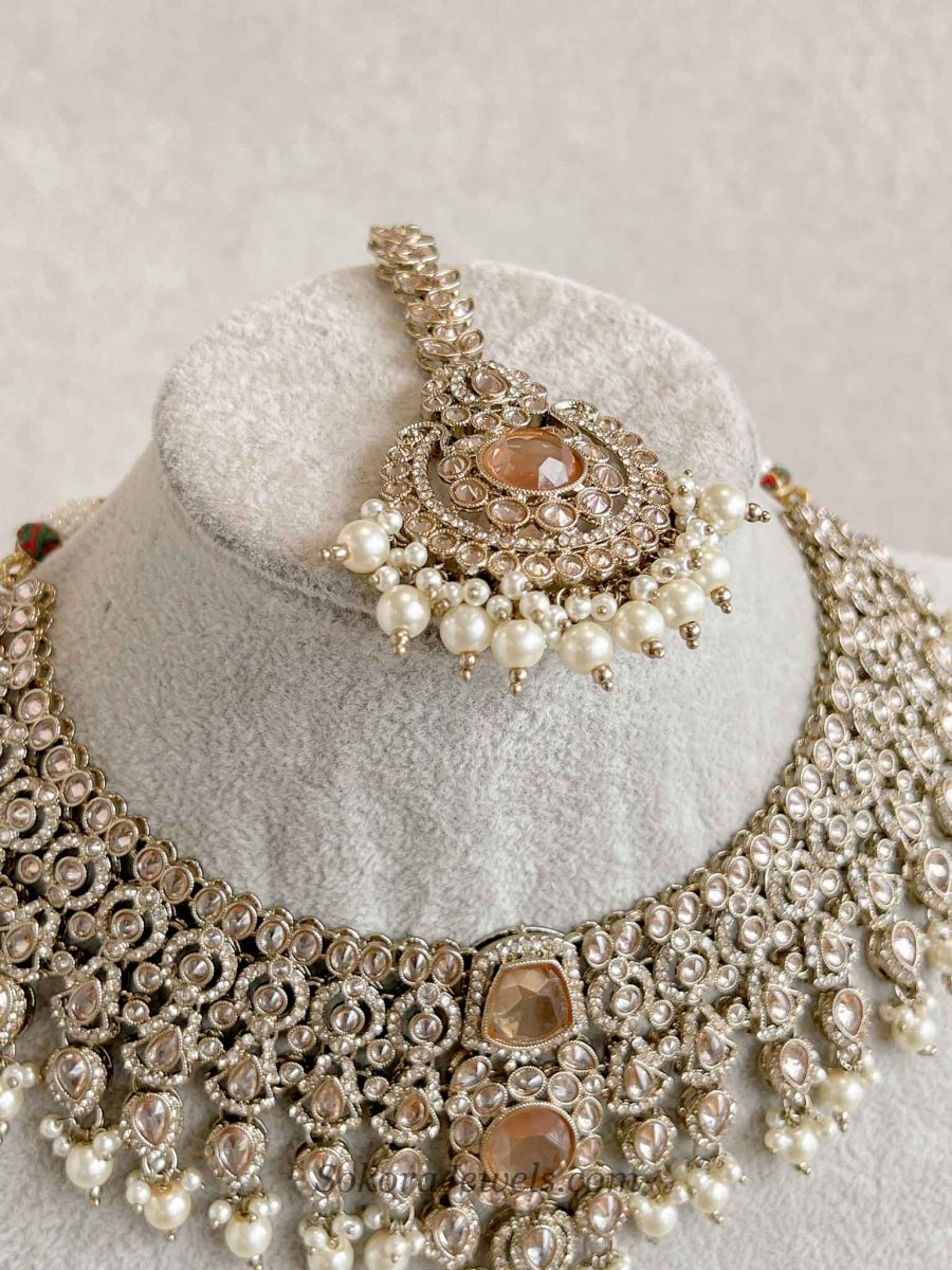 Sarb Antique Gold Necklace sets - SOKORA JEWELSSarb Antique Gold Necklace sets