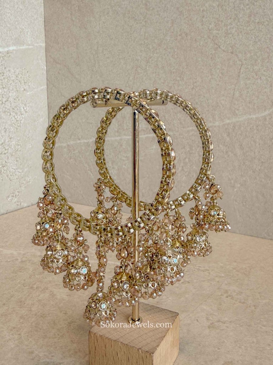 Savanna Antique Gold Jhumka Bangles - SOKORA JEWELSSavanna Antique Gold Jhumka BanglesBANGLES