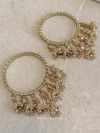 Savanna Antique Gold Jhumka Bangles - SOKORA JEWELSSavanna Antique Gold Jhumka BanglesBANGLES