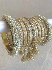 Savanna Luxury Bridal Bangle Set - Clear Gold - SOKORA JEWELSSavanna Luxury Bridal Bangle Set - Clear GoldBANGLES