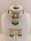 Sazwa Faux Kundan Choker Set - Green - SOKORA JEWELSSazwa Faux Kundan Choker Set - Green