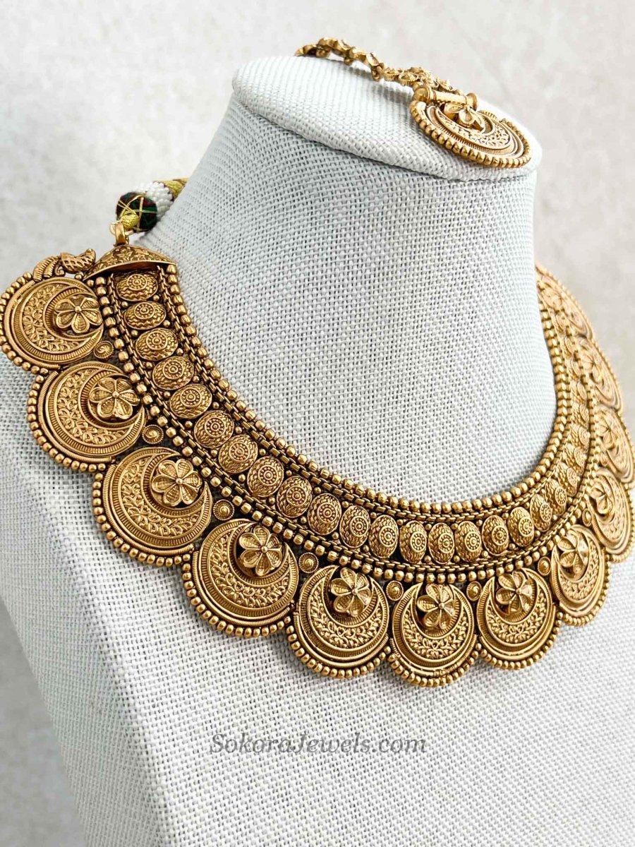 Scalloped Temple Necklace set - SOKORA JEWELSScalloped Temple Necklace set