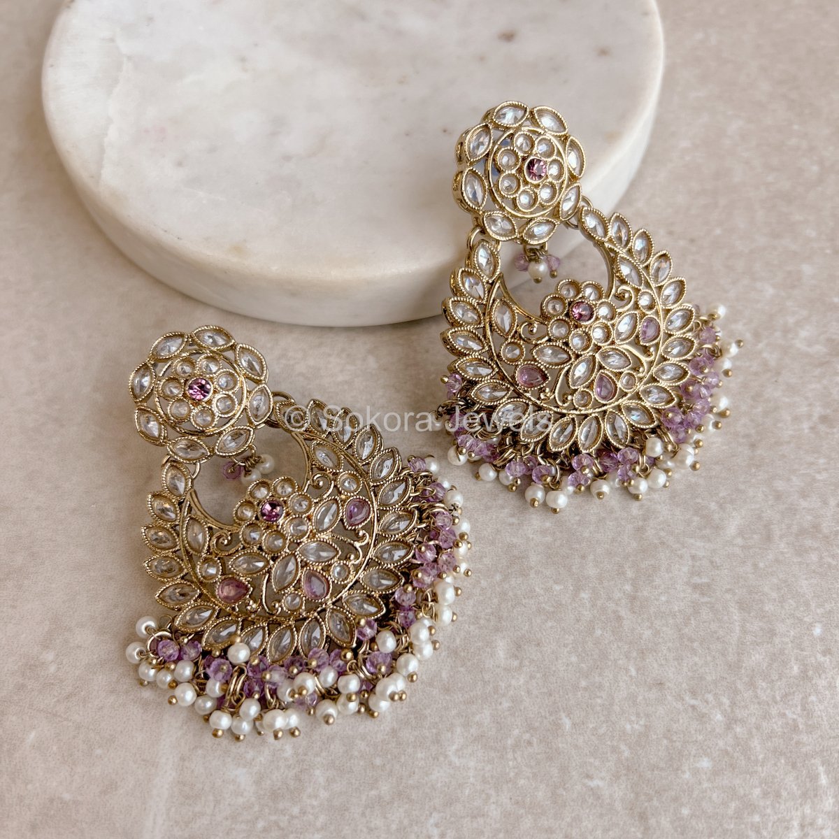 Seema Earrings - Light Purple - SOKORA JEWELSSeema Earrings - Light Purple