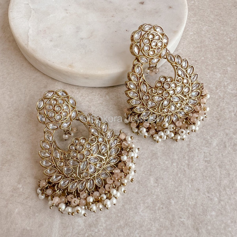 Seema Earrings - Peach - SOKORA JEWELSSeema Earrings - Peach