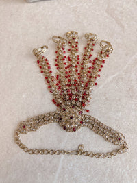 Seema Hand Harness - Red - SOKORA JEWELSSeema Hand Harness - Red