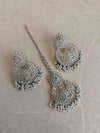 Seema Large Earring and Tikka set - SOKORA JEWELSSeema Large Earring and Tikka set