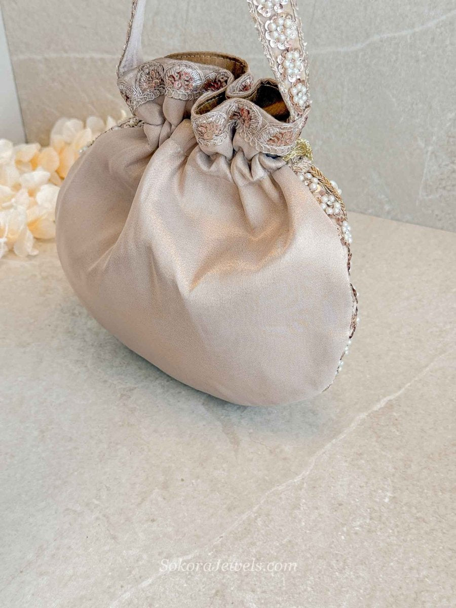 Sequin & Bead Potli Bag - 3 Colour Options - SOKORA JEWELSSequin & Bead Potli Bag - 3 Colour Options