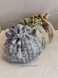 Sequin & Bead Potli Bag - 3 Colour Options - SOKORA JEWELSSequin & Bead Potli Bag - 3 Colour Options