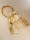 Sequin Detail Potli Bag - Cream - SOKORA JEWELSSequin Detail Potli Bag - Cream