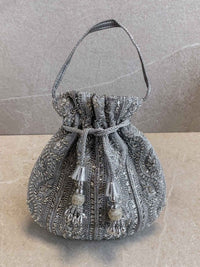 Sequin & Thread Detail Potli Bag - 2 Colour Options - SOKORA JEWELSSequin & Thread Detail Potli Bag - 2 Colour Options