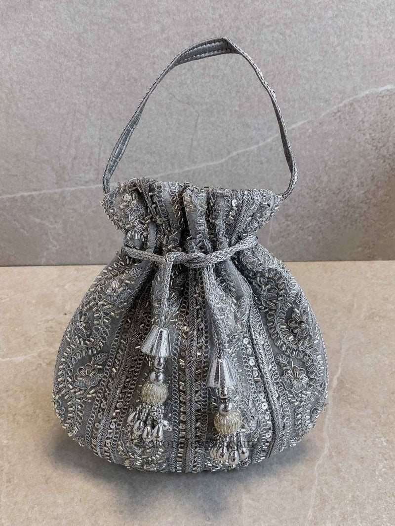 Sequin & Thread Detail Potli Bag - 2 Colour Options - SOKORA JEWELSSequin & Thread Detail Potli Bag - 2 Colour Options