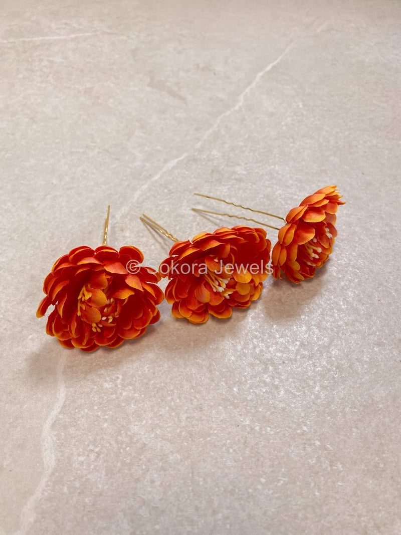 Set of 3 Flower Hair Pieces - 6 Colours - SOKORA JEWELSSet of 3 Flower Hair Pieces - 6 Colours