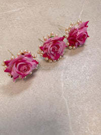 Set of 3 Flower Hair Pieces - 7 Colour Options - SOKORA JEWELSSet of 3 Flower Hair Pieces - 7 Colour Options