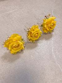 Set of 3 Flower Hair Pieces - 7 Colour Options - SOKORA JEWELSSet of 3 Flower Hair Pieces - 7 Colour Options