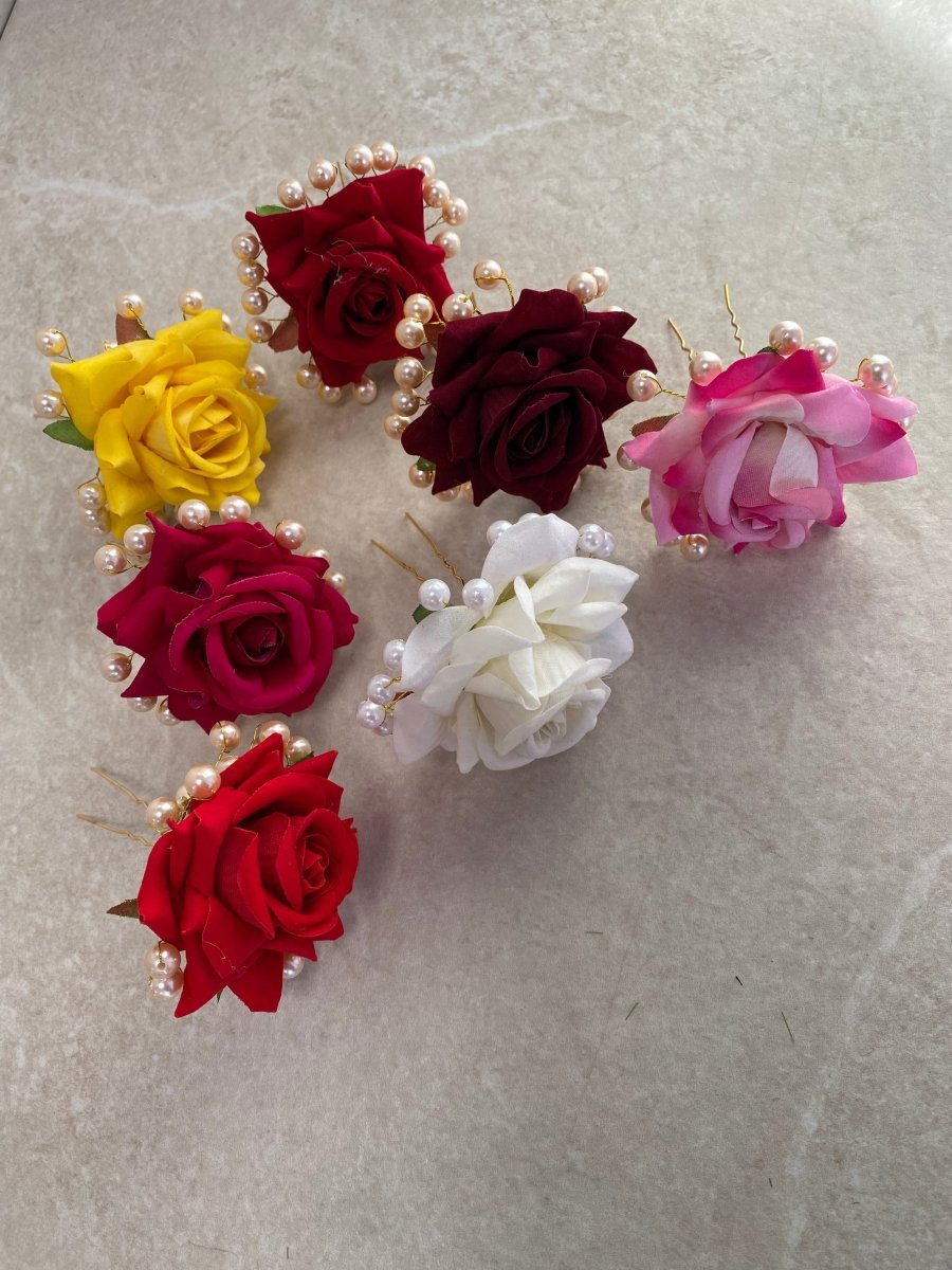 Set of 3 Flower Hair Pieces - 7 Colour Options - SOKORA JEWELSSet of 3 Flower Hair Pieces - 7 Colour Options